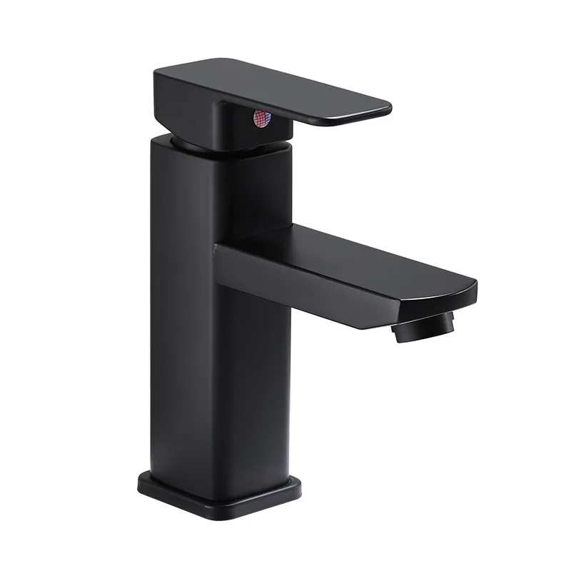 

Square Black Basin Sink European Toilet Washbasin Under Stage Basin Hot and Cold Faucet Water Tap ARY670