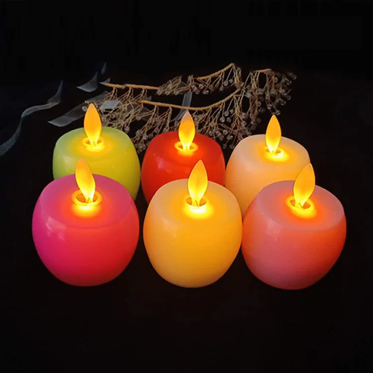 Креативная свеча в виде яблока светильник светодиодный домашний декор имитация