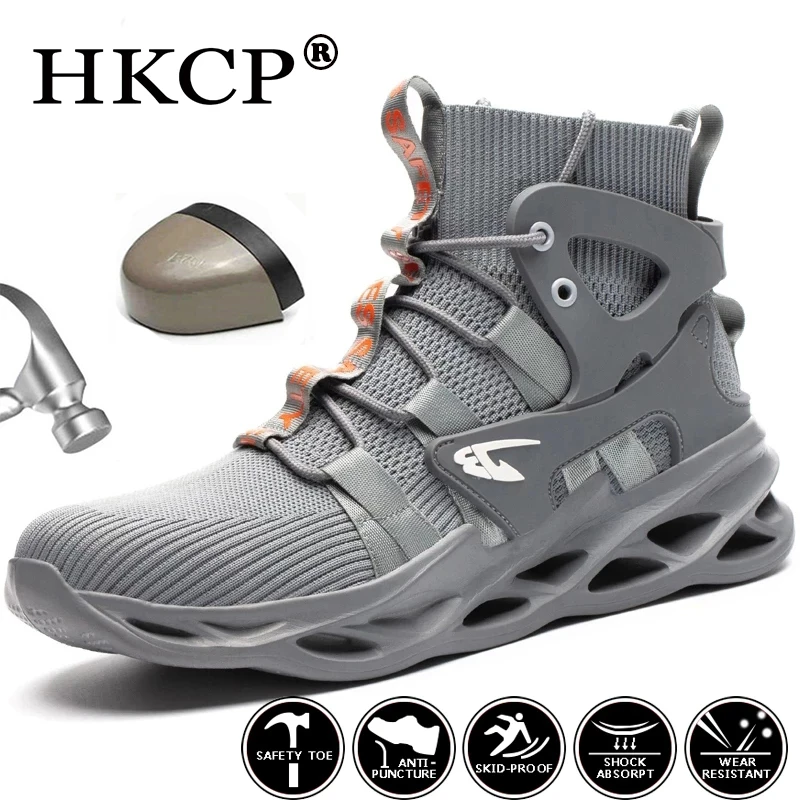 

New Male Work Boots Indestructible Safety Shoes Men Steel Toe Shoes Puncture-Proof Work Sneakers Male Shoes Adult Work Shoes 48