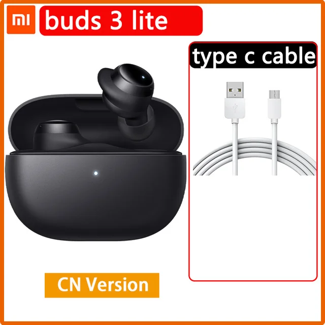 Xiaomi Redmi Buds 3 Lite Black CN version + Type C Cable