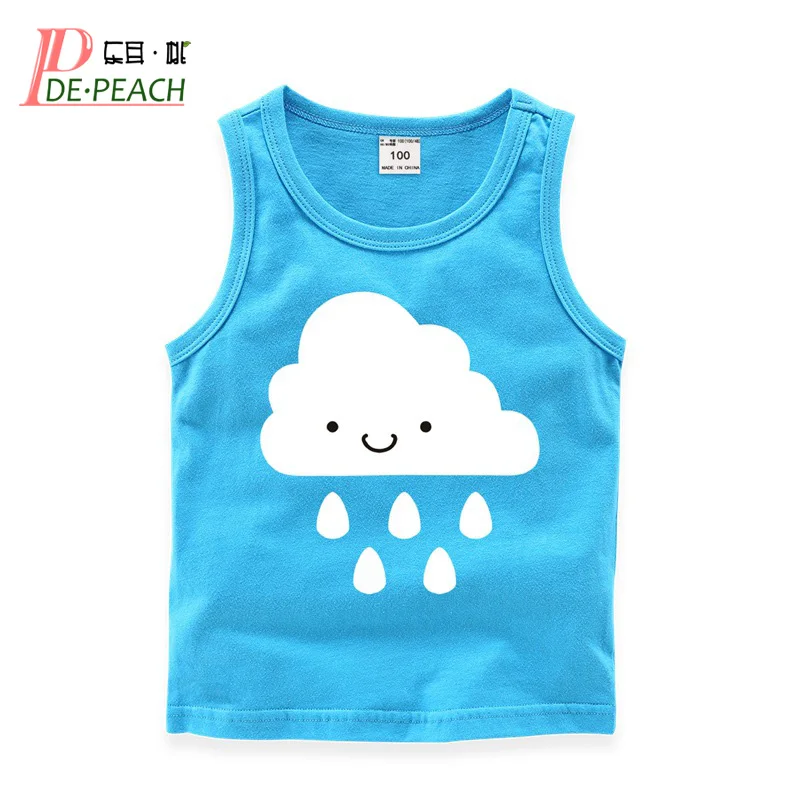 Летний жилет для мальчиков и девочек футболка подростков хлопковая без рукавов