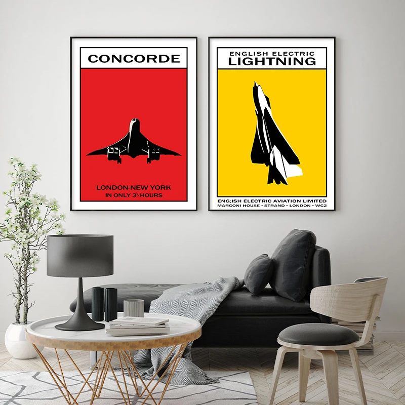 De Havilland Comet молниевый плакат минималистичный абстрактный настенный