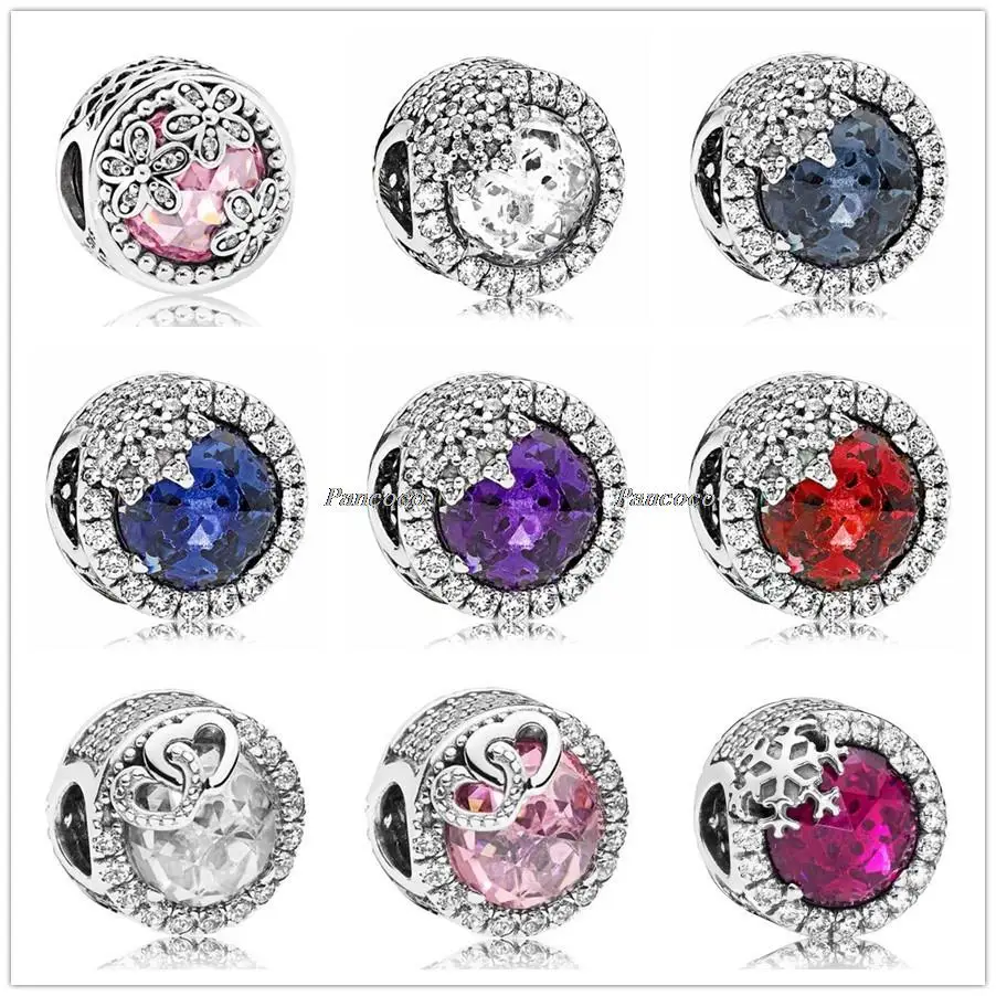 

925 Sterling Silver Multicolor Multicolor Dazzling Snowflake Daisy Meadow Entwined Love Fit Pan Bracelet & Necklace Jewelry