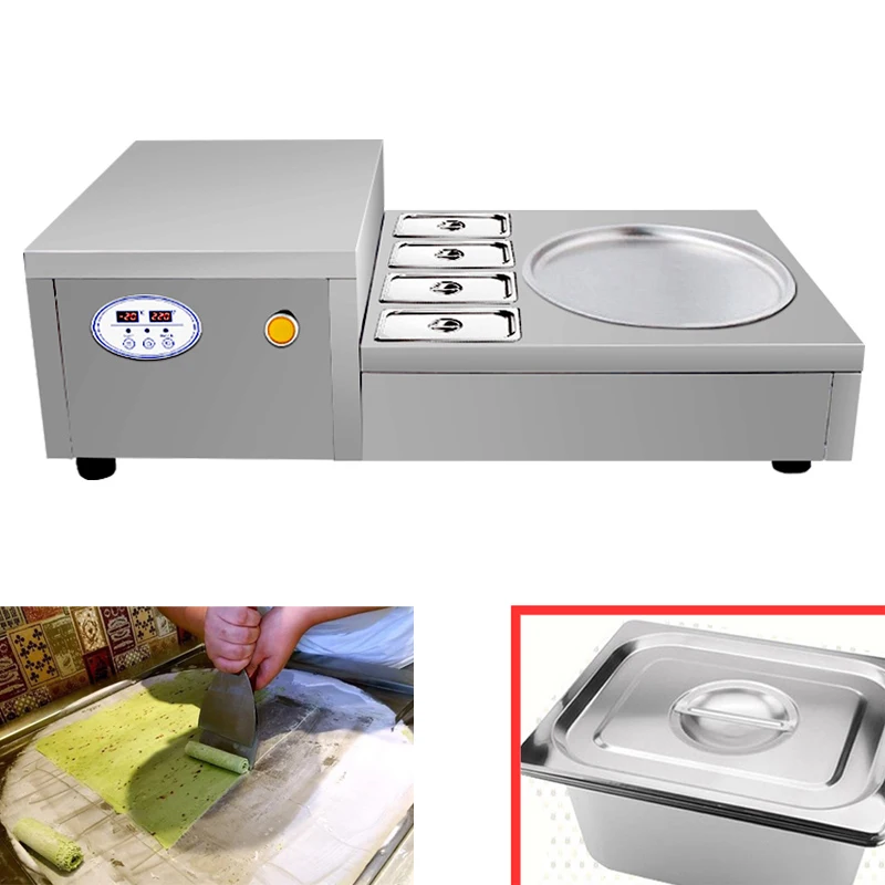 

New Desktop Fried Ice Machine Mini Fried Yogurt Machine Household Round Pan Fried Ice Cream Machine