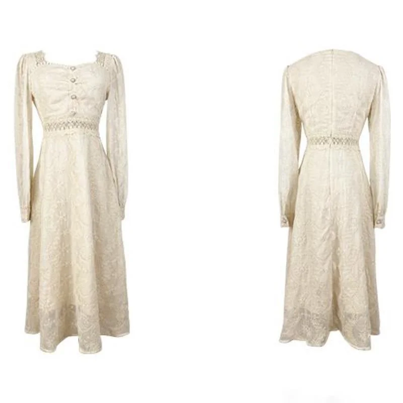 

2021 Summer Vintage Retro French Dress Women Elegant Chic Princess Lace Dress Female French Pretty Party Casual Holiday Sundress