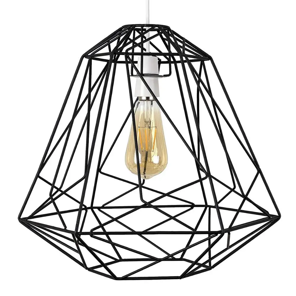 Геометрический стиль черная металлическая корзина клетка подвесной потолочный