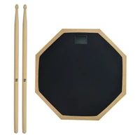 12 inch drum wooden practice pad soft rubber mute snare drum pad silent drum practice mat with 1 pair 5a drum sticks instruments