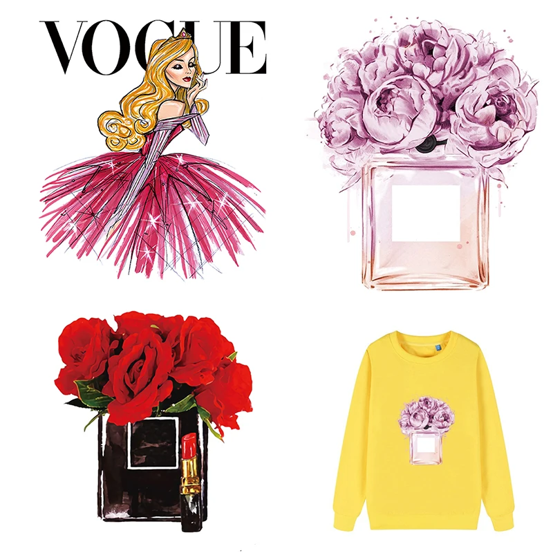 Красивые наклейки для одежды с цветочным принтом девочек футболки аппликацией