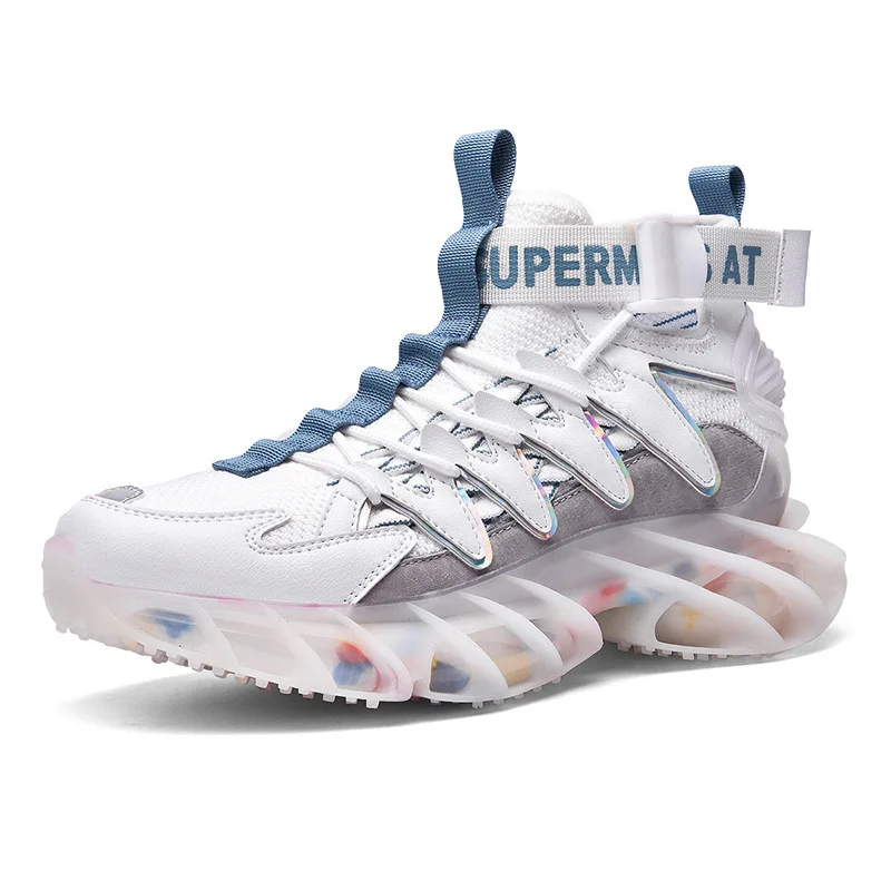 

Travel Shoes Men's Fashion Shoes Summer New Blade-Sharp Shoes Stitching Mesh Breathable Popcorn Sneakers
