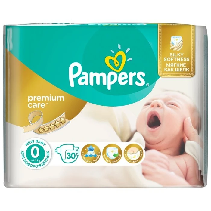 Подгузники Pampers Premium Care Newborn 0-2 5 кг 30 шт Размер 0 | Мать и ребенок
