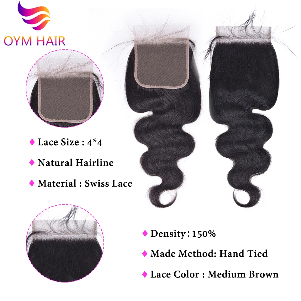 OYM волосы 3 пряди перуанские объемные волнистые с закрытием предварительно