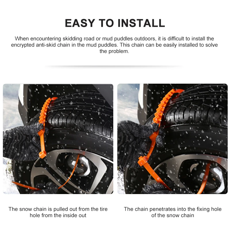 10 шт. противоскользящие цепи для автомобильных шин снега колеса шины кабель