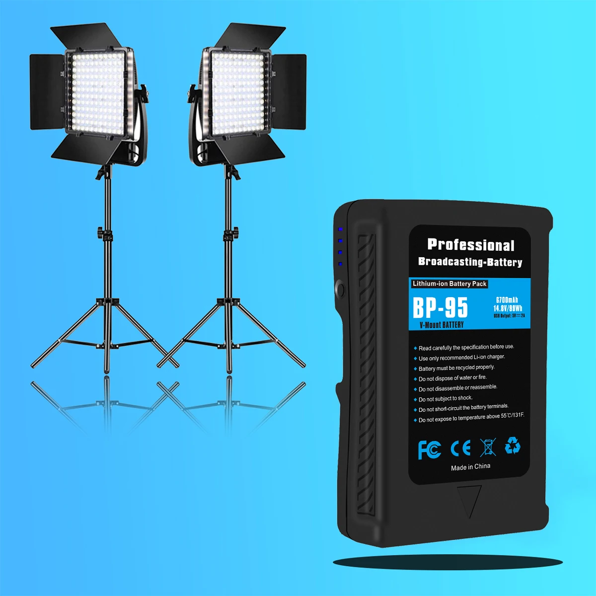 BP-95 v mount battery + D-Tap Charger для видеокамеры Sony HDCAM XDCAM DSLR BP-GL95 светильник | Электроника