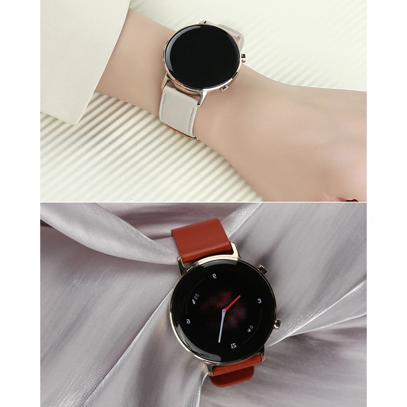 

Huawei WATCH GT2 Women's Fashion 42mm Sport Smart WATCH Bracelet Bluetooth 3 Men's and women's Frost White chestnut red