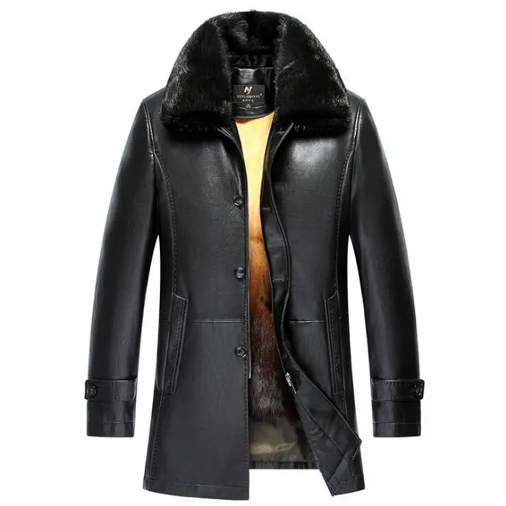 

Luxury Gold Rex Rabbit inner liner knick suit men's medium long mink fur collar autumn winter dad's Mink Rex rabbit fox hair