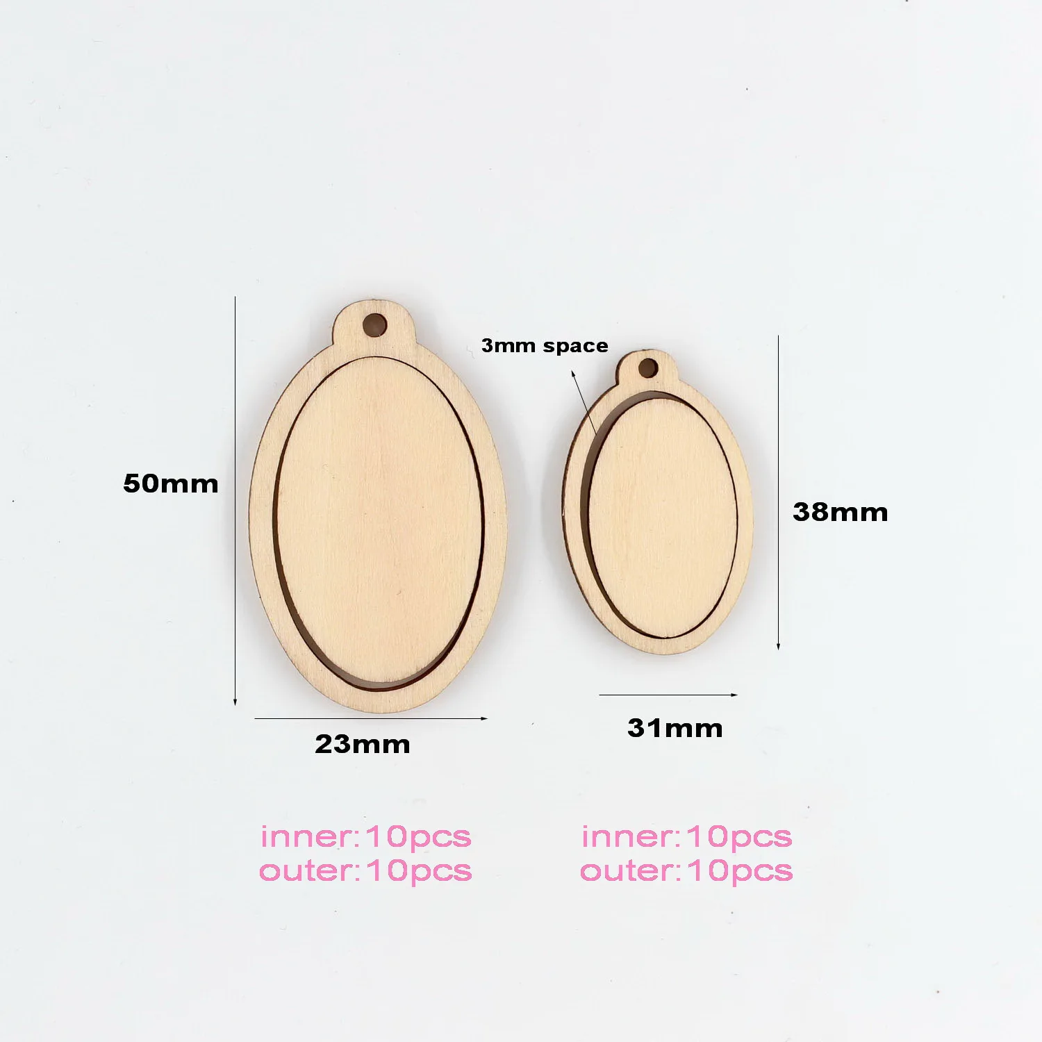 (10 шт. каждого) фотообои и 50 мм овальные деревенские подарки пустое дерево