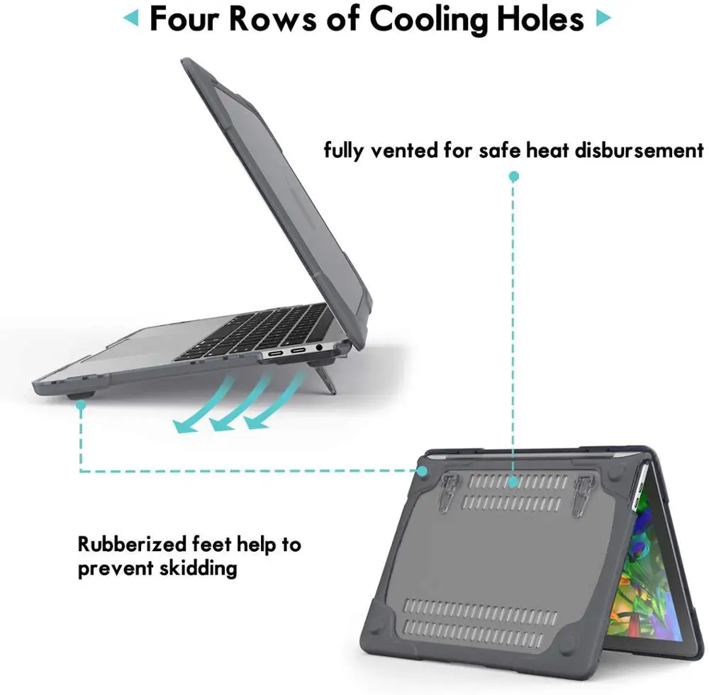 Новый противоударный Внешний чехол Складная подставка для Macbook Air Pro retina 11 12 13 15