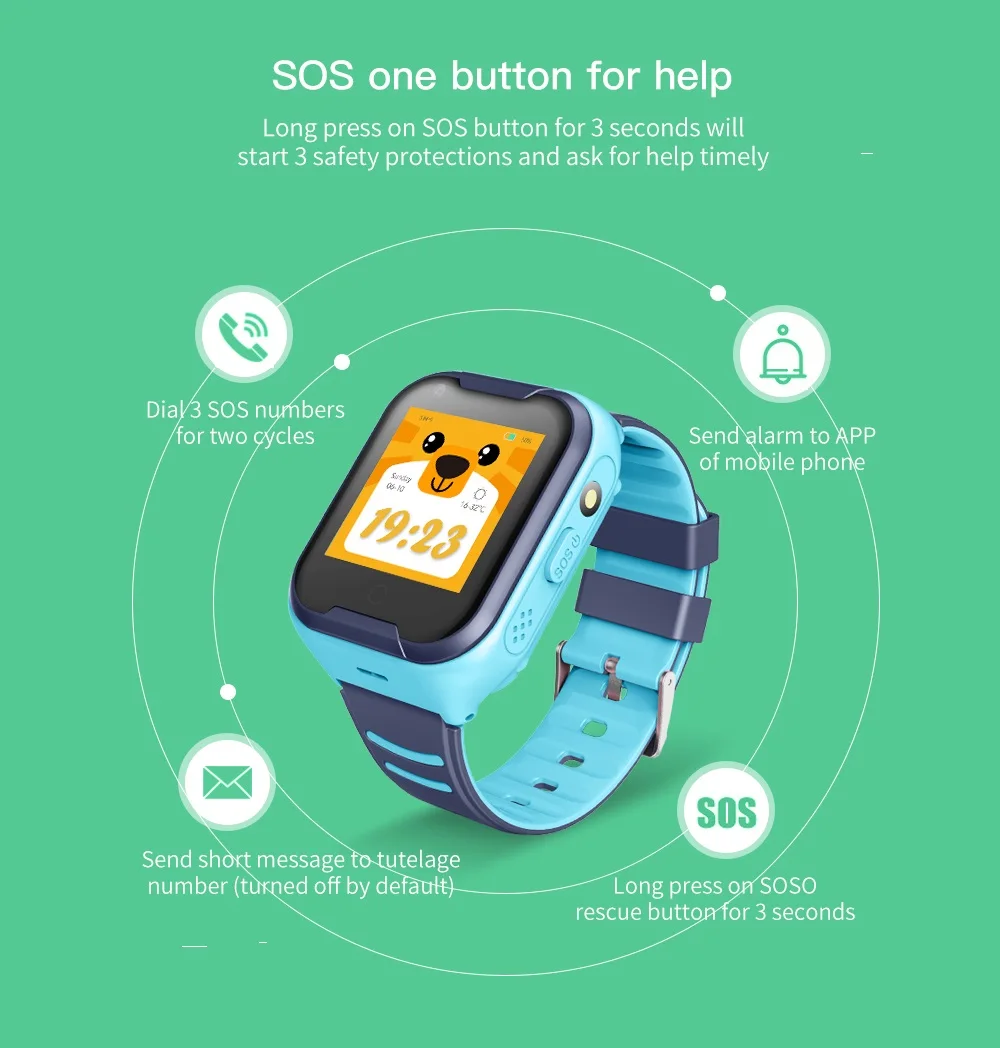 Stepfly W38 4G Детские умные часы детские часы GBS SOS Вызов локатор трекер