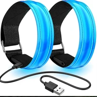 usb charging led luminous night running armband bracelet night reflective safety belt outdoor sports luminous arm band