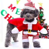 funny santa claus clothes for small medium large dogs pet cats cute christmas santa claus cloak warm outfit costume set cosplay