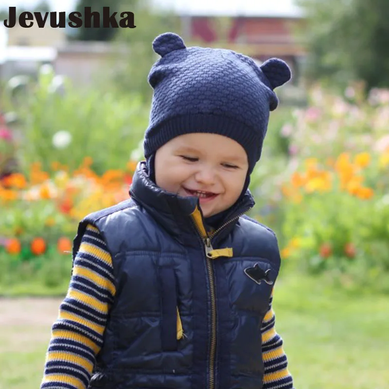 Шапка-ушанка с подкладкой из 100% хлопка для новорожденных малышей зимняя шапка