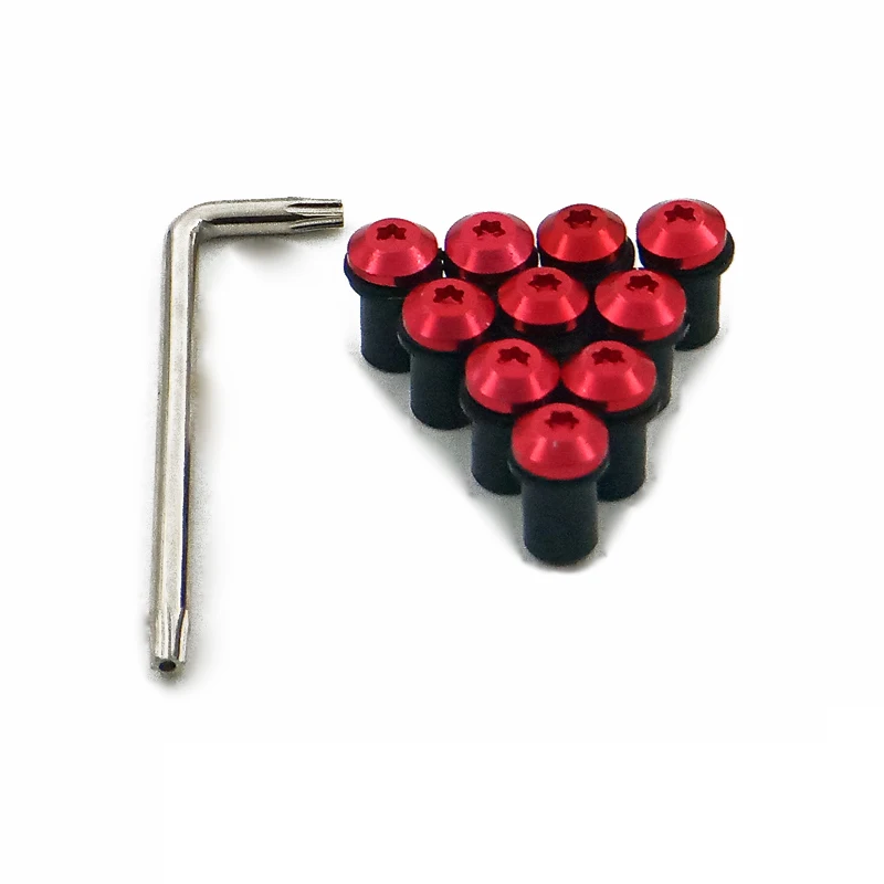 10 болтов для лобового стекла M5 5 мм крепежные винты шайба гайки Yamaha YZF R1 R6 R7 600R 750R