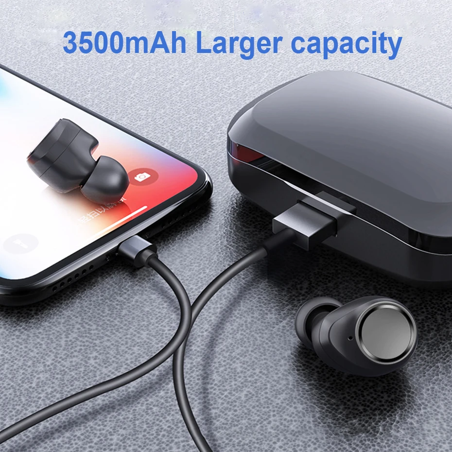 3500mAh TWS Bluetooth 5.0 Earphones 9D Stereo Wireless Headphone Sports Waterproof Earbuds Headsets With Microphone Power Bank |