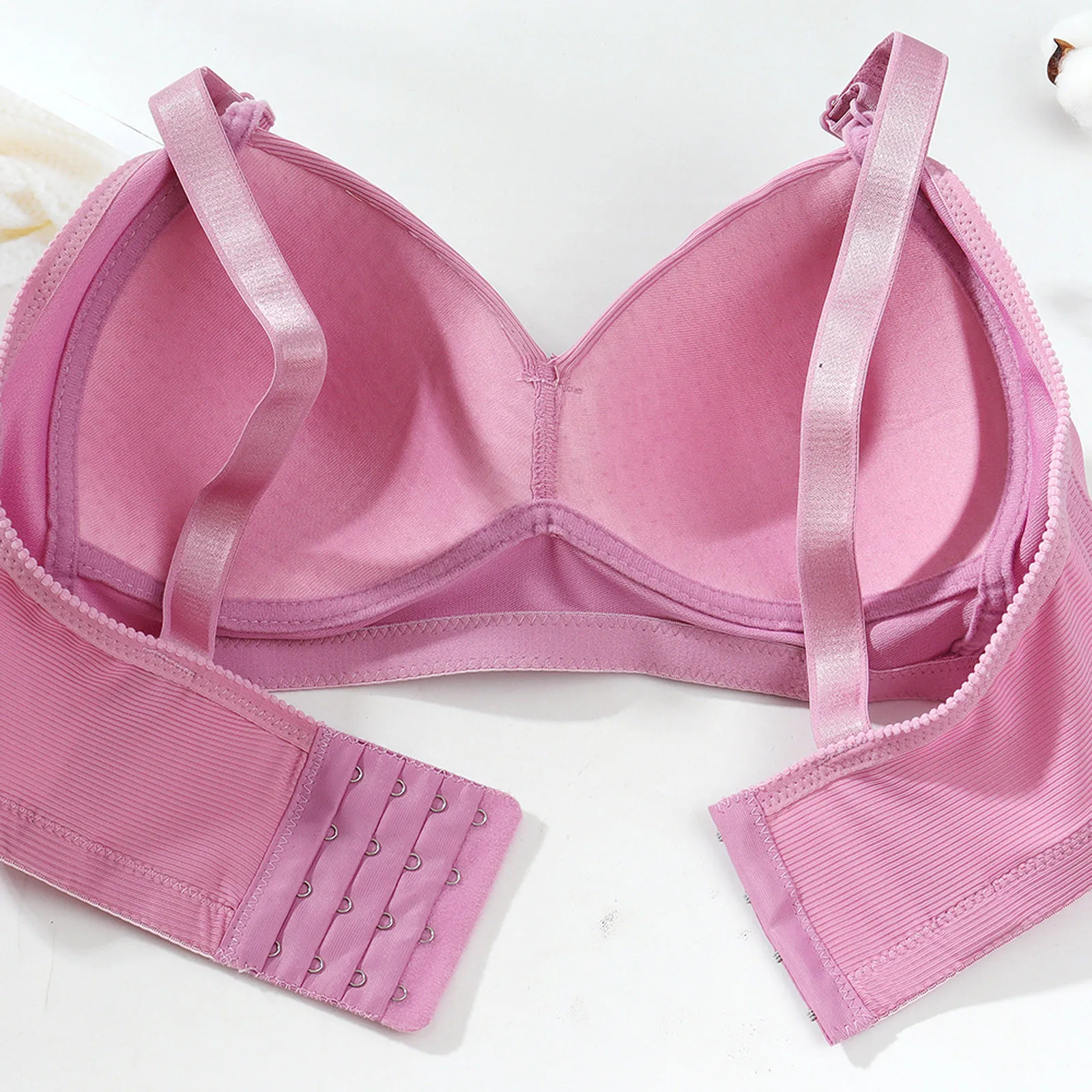 

Women's Bra Plus Size Seamless Adjustable Full Cup No Steel Ring Cotton Breathable Appliques Underwear