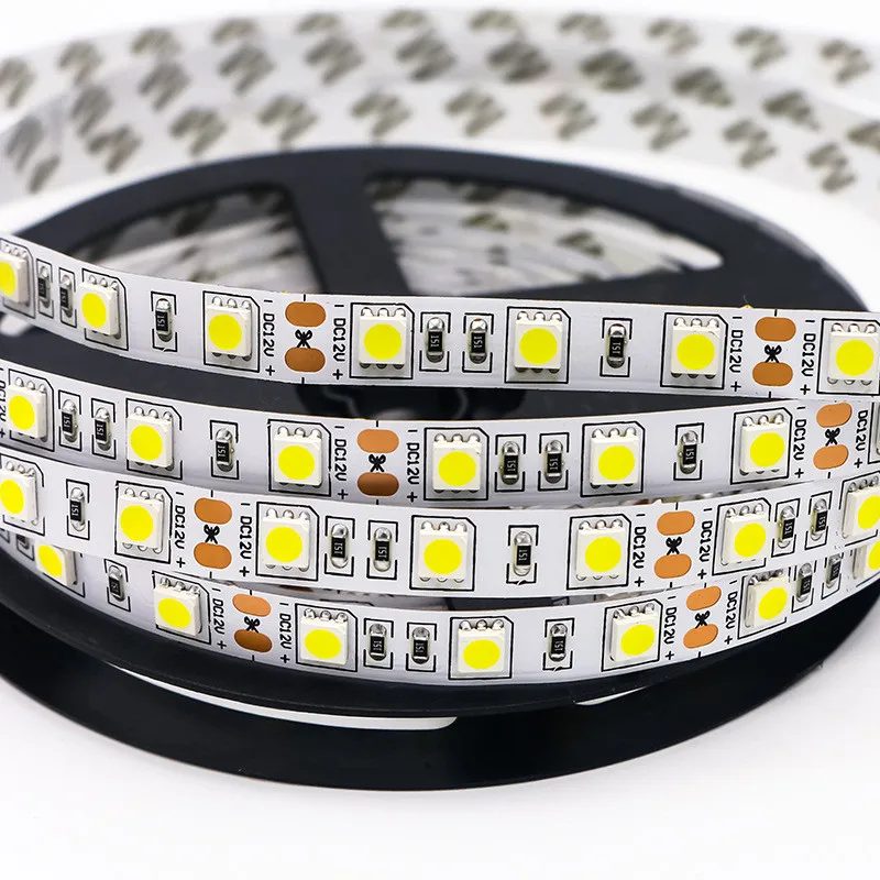 DC12V 1/2/3/4/5/10 м 5050 SMD RGB Светодиодные ленты света Водонепроницаемый гибкая