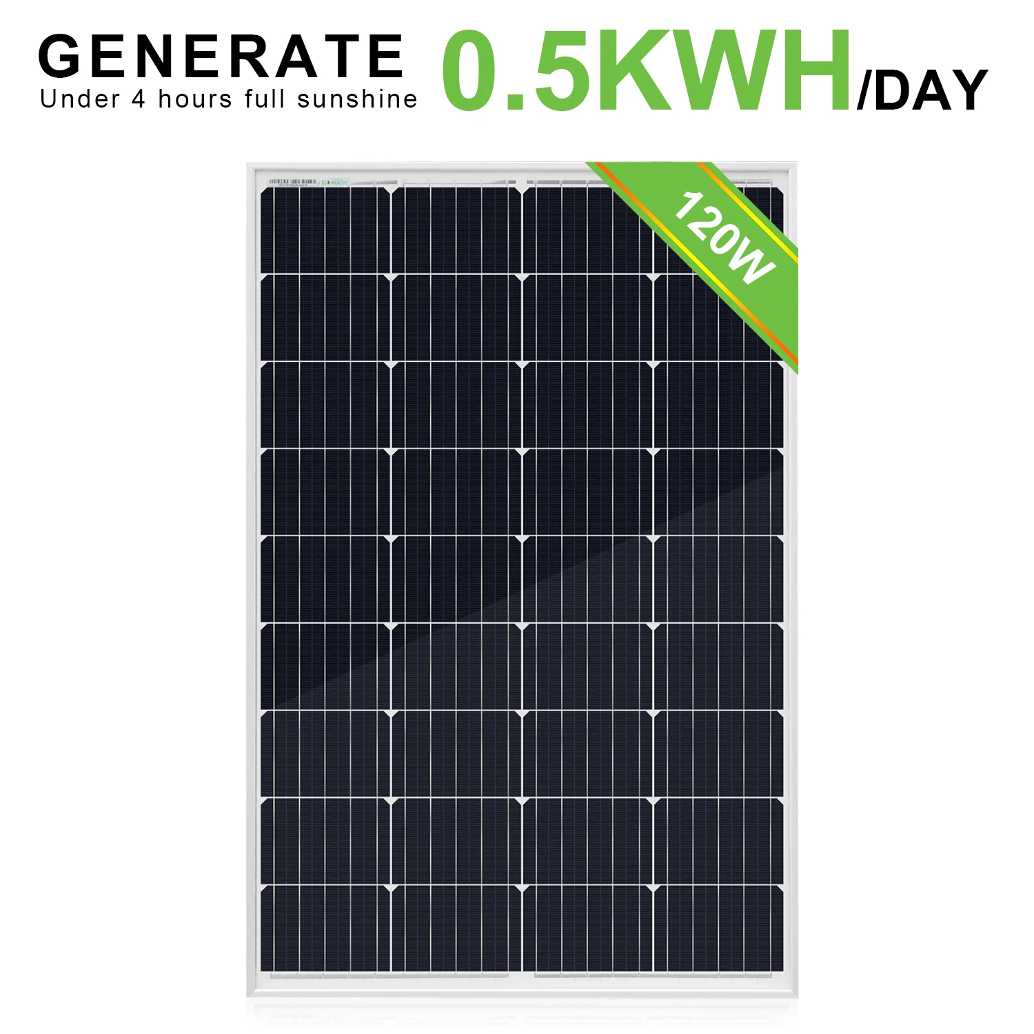 ECO WORTHY новые 120 Вт 18 в монокристаллические солнечные панели высокая эффективность
