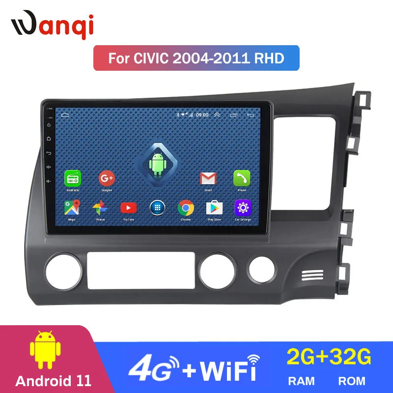 4G Lte 10 &quotAndroid 9 1 автомобильный DVD-радио мультимедийный плеер для RHD Honda Civic 2004 2005 2006