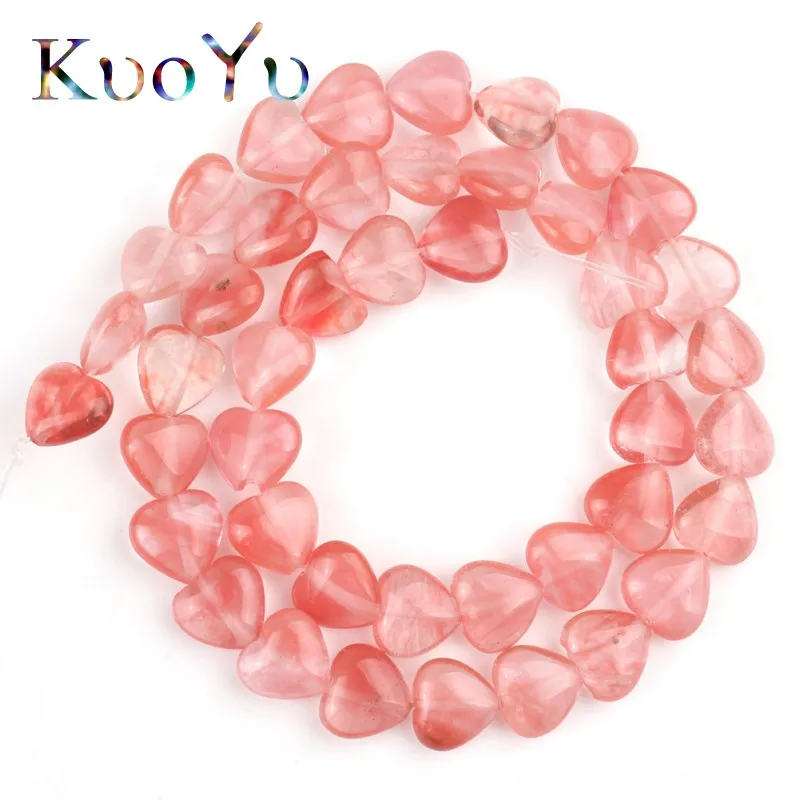 Cherry Crystal 10X10 мм Сердце Любви кварцевые Нефы кристалл тигровый глаз каменные бусины россыпью спейсер натуральный камень бисера для самостоятельного изготовления ювелирных изделий Браслеты - Цвет: Cherry Crystal