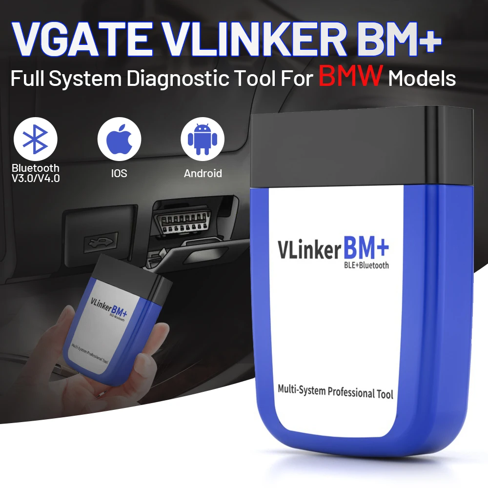 Автомобильный диагностический сканер Vgate vLinker BM + ELM327 V2.2 для BMW OBD2 Bluetooth 4 0 Wi-Fi OBD 2 PK