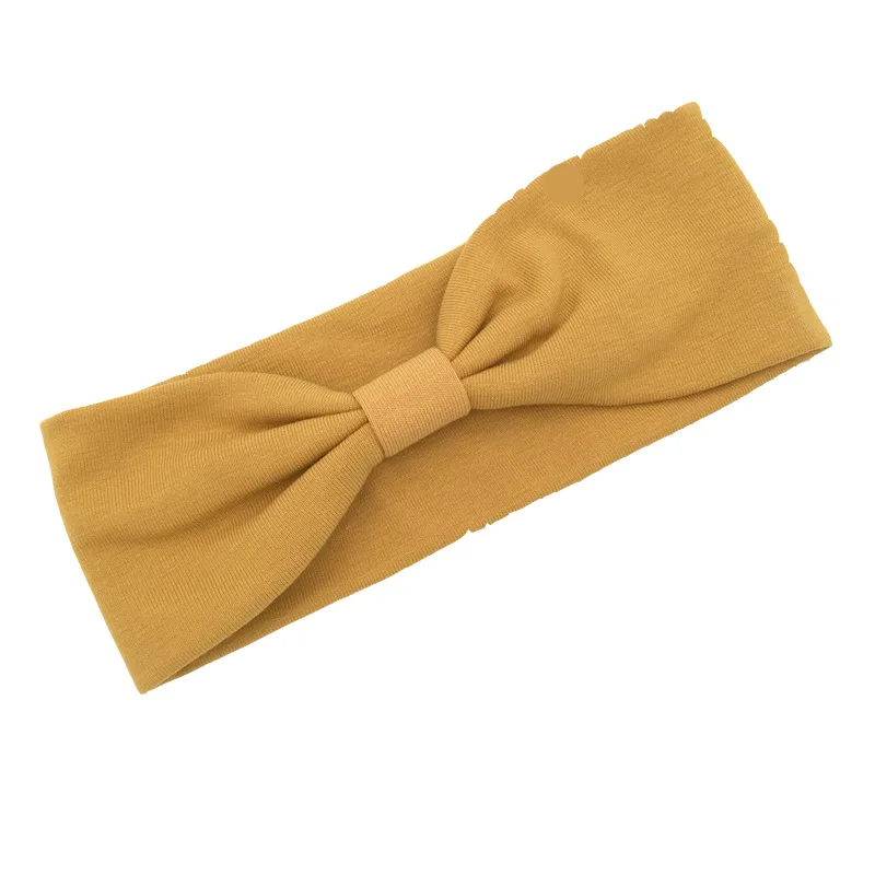 

Women Elastic Headband Sports Yoga Dance Knot Bow Solid Wide Headband Stretch Ribbon Cotton Hairband Bandage Hair Accessories