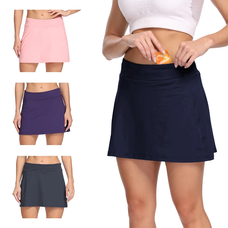 

2022 Women Athletic Skorts Active Tennis Skirts Workout Running Golf Skirt with Pockets Shorts Tennis Skirts Golf Skorts Skirts