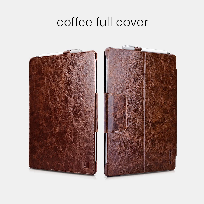 full cover Чехол для планшета Surface Pro 7, масляный воск, натуральная кожа, подставка, держатель клавиатуры, защитный чехол для microsoft Surface Pro 6 Pro 5 Pro 4 - Цвет: full cover