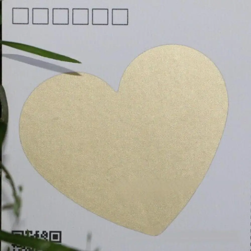 

50pcs 60x70mm Golden Heart Scratch Off Stickers Creative Message Hide Postcard