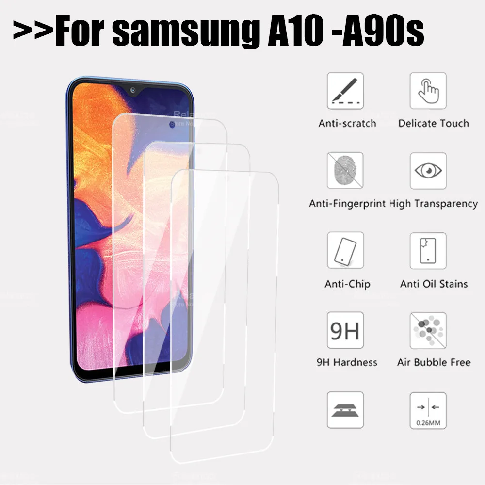 Защитное стекло закаленное для samsung galaxy a10/a50s/a30s/a20e/a51/a70/a80/a51/a71/a10s 3 шт.|Защитные