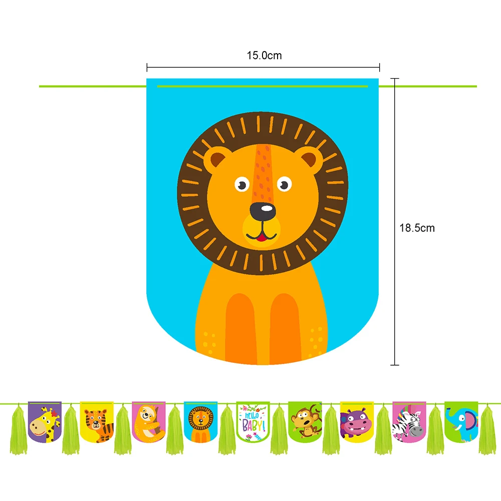 Джунгли животных вечерние тема детей день рождения бумажный стаканчик тарелка