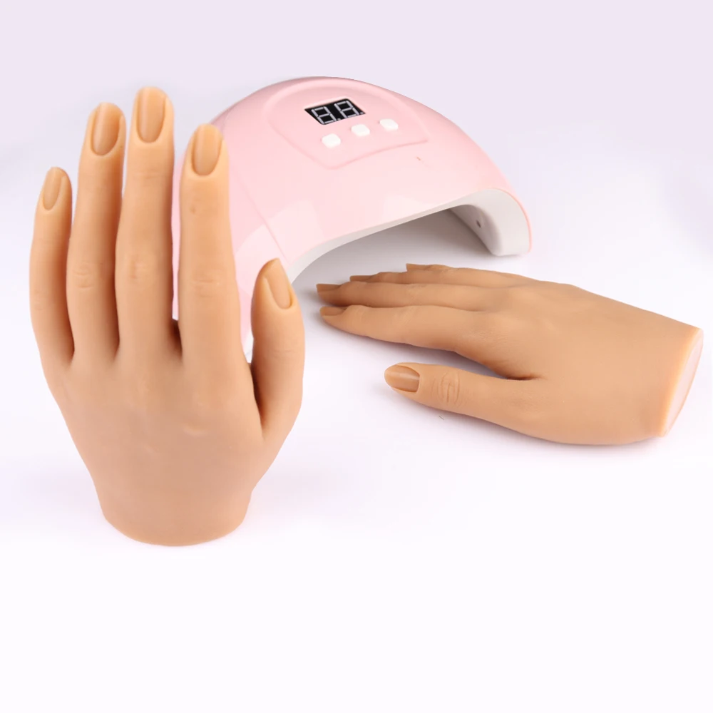 

Nail Art Practice Hand Can Bent Adjusted Inset Fake Nail Silicone Fake Hand for Manicure Tips for Display Nails Accessories Tool