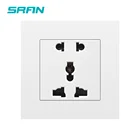 Многофункциональная настенная розетка SRAN с 5 отверстиями, универсальная розетка 220 В, 13 а, 86 мм * 86 мм, белаячернаяЗолотая панель из поликарбоната