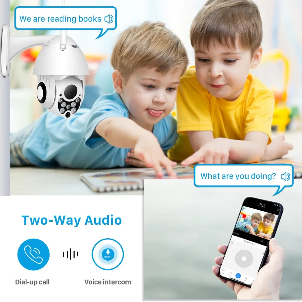 

Link-Z 10PCS 1080P PTZ IP Camera Wifi Outdoor Security Camera Pan Tilt 4X Digital Zoom Surveillance protection