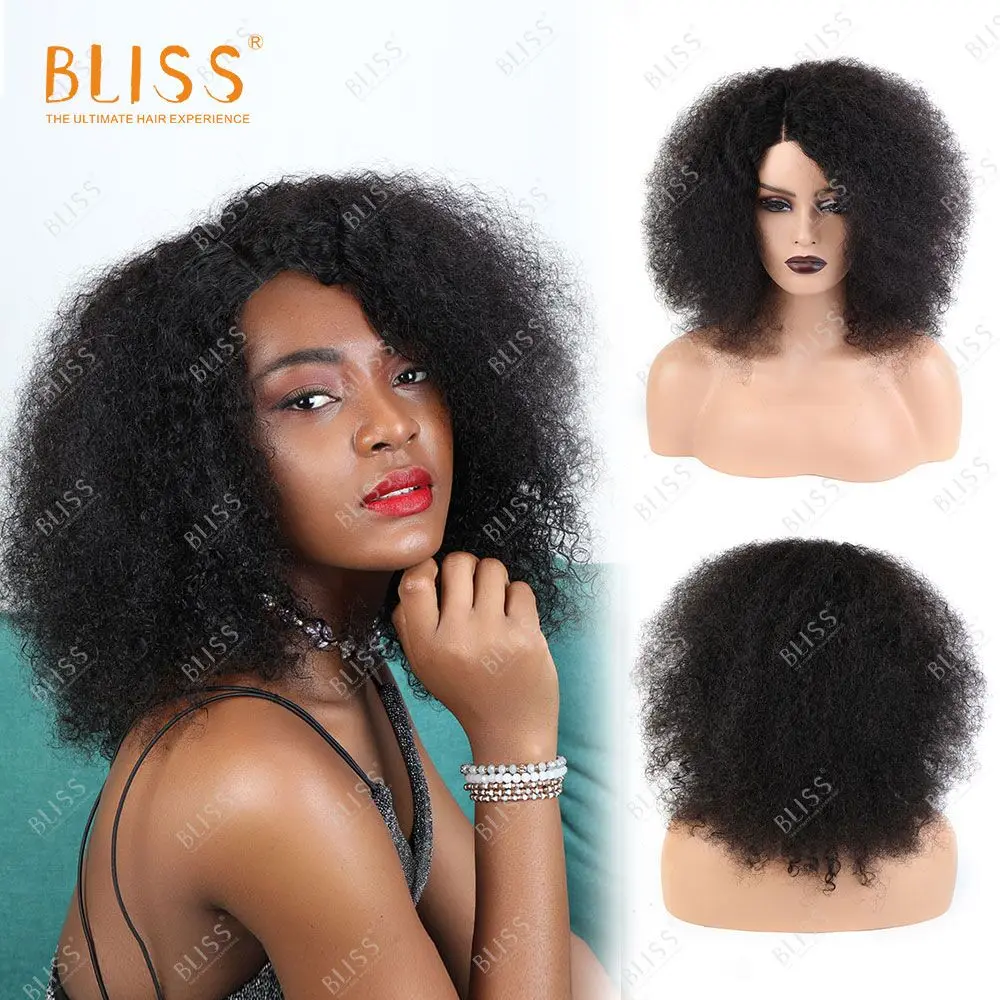 

Bliss Afro Kinky Straight Wigs 4x4 Lace Frontal Closure Wig Wholesale Yaki Kinky Straight Human Hair Wigs For Black Women