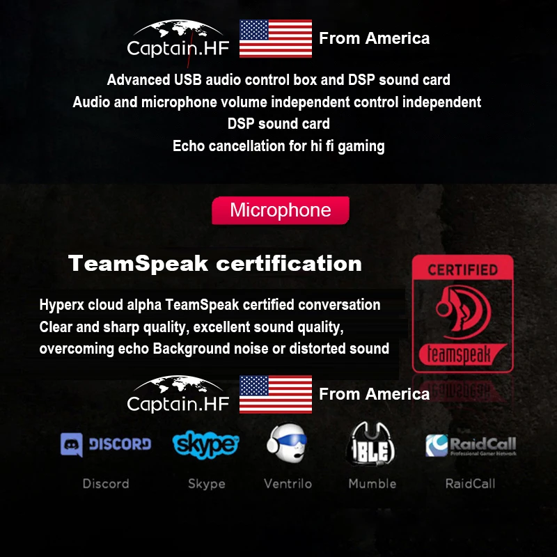 US Captain Игровая Профессиональная Гарнитура Hyper X Cloud Revolver S Pro Наушники для ПК