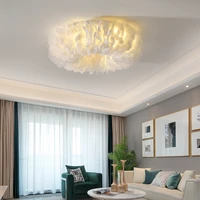 modern decor led ceiling lights home indoor living room circle ceiling lighting decoration feather ceiling lamp for bedroom