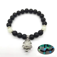 energy natural volcanic stone luminous beads yoga hand string creative hand beaded bracelet