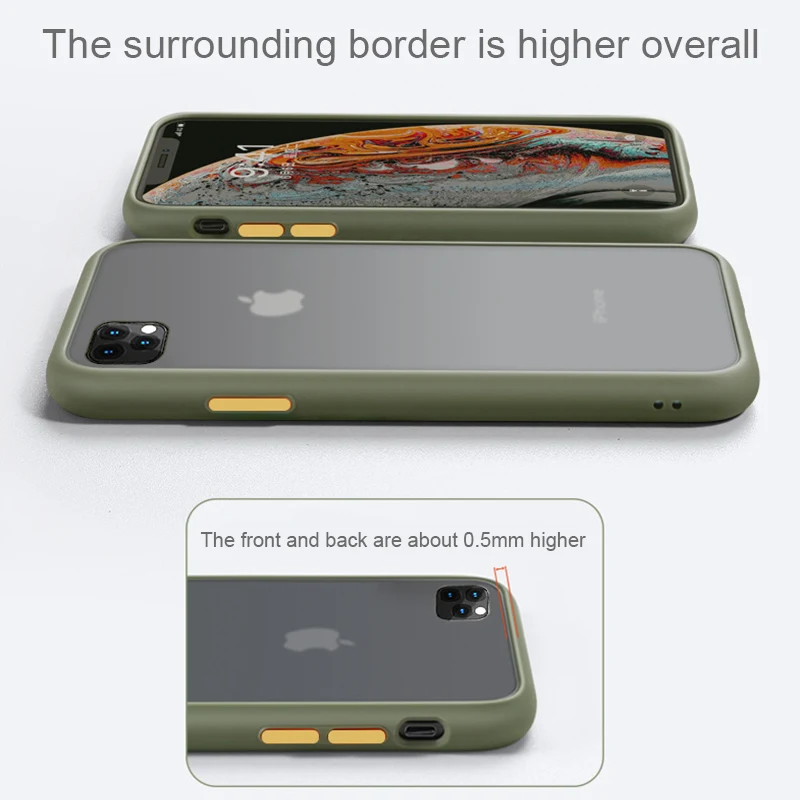 Чехол для Телефона IPhone 7 8 Plus X 11 Pro XR XS Max контрастный цвет прозрачный силикон ТПЭ