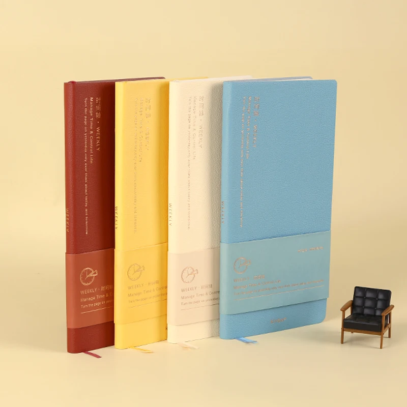 

Leather Journal Notebook 2022 Weekly Plan Time Management Planner Student Portable Self-discipline Book Simple Diary