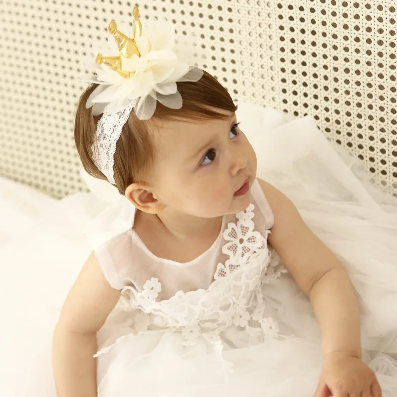 Новая креативная розовая и бежевая Корона головная повязка с цветами эластичные