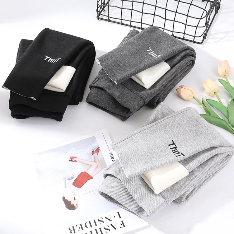 

Autumn Winter Winter Leggings for Women High Waist Velvet Leggings Women's Wool Thick Warm Pants Fleece Thermal Leggings